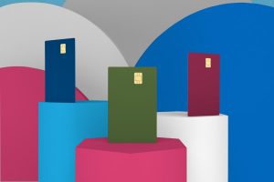 Desenho com 3 cartões de crédito